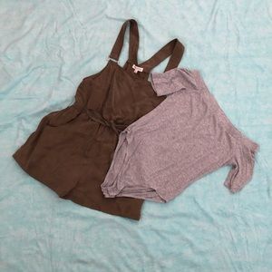 Olive Overall Romper and off the shoulder top